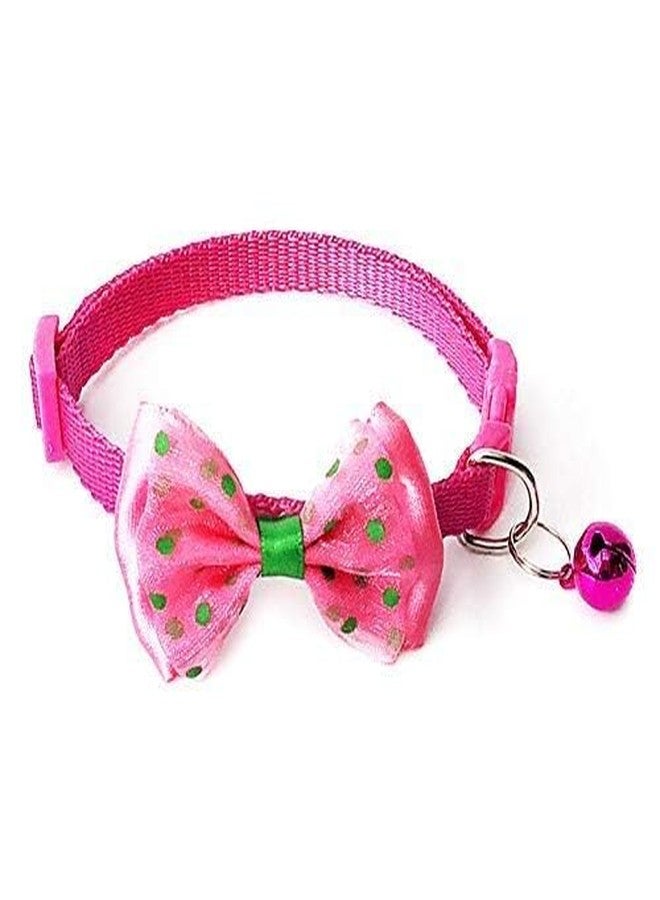GOLD MAX Cat Collars Color Full with Bell & Bow, Kitten & Small Dogs Soft Adjustable Collar Safe, Solid & Protection for Cats & Puppies, Cute Kitty Neckband with Bow Design (Pink)-10 Cm X 8 Cm - Image 3